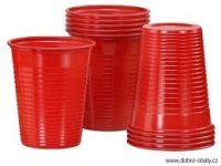 Kelímek plastový červený 0,18l